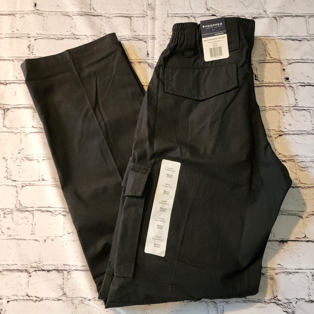 Propper Men's 30x34 Tactical Pant Black Ripstop Cargo Work Trousers F525125